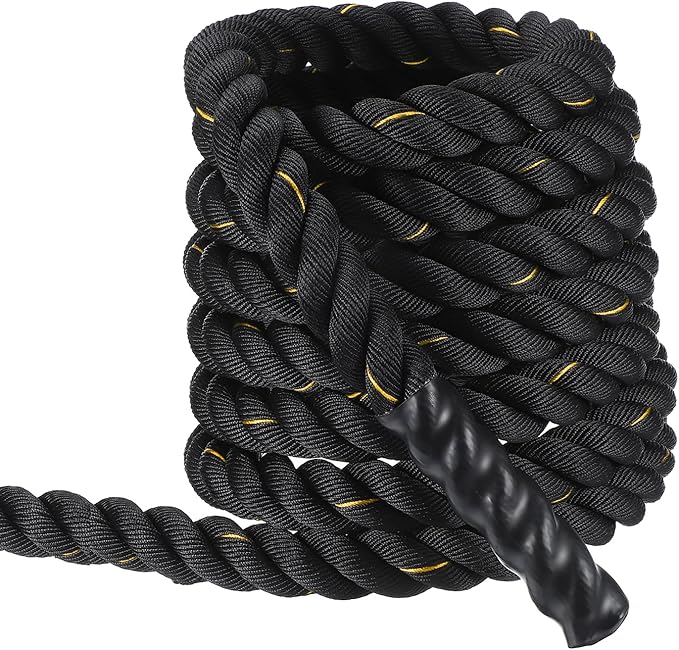 MECCANIXITY Battle Rope 30ft x 2 Inch Polyester Workout Rope Heavy Fitness Exercise Rope for