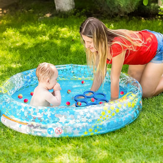 Hiboom Pool Game with Score, Combo Foam Pool Floats with 10 Colorful Tossing Balls, Toss Game