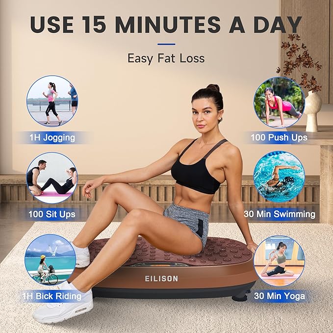 EILISON FitMaxx 3D XL Vibration Plate Exercise Machine - Whole Body Workout Vibration Platform