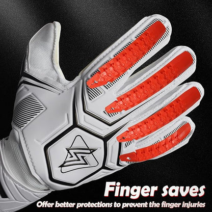 Sportout Goalie Gloves, Goalkeeper Gloves with Finger Protection, Breathable Soccer Goalie Gloves