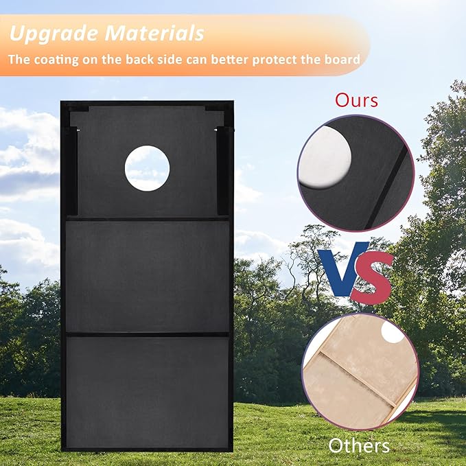 Cornhole Set, Regulation/Tailgate Size Cornhole Boards with 8 Bean Bags and Carrying Case, 4x2/3x2