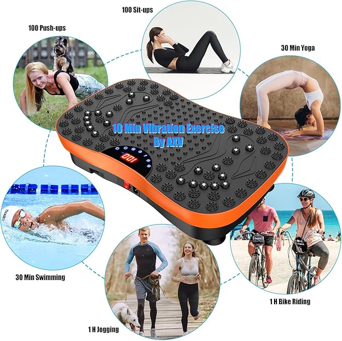 AXV Vibration Plate Exercise Machine Whole Body Workout Portable Mini Vibrate Fitness Platform