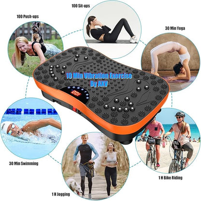 AXV Vibration Plate Exercise Machine Whole Body Workout Portable Mini Vibrate Fitness Platform