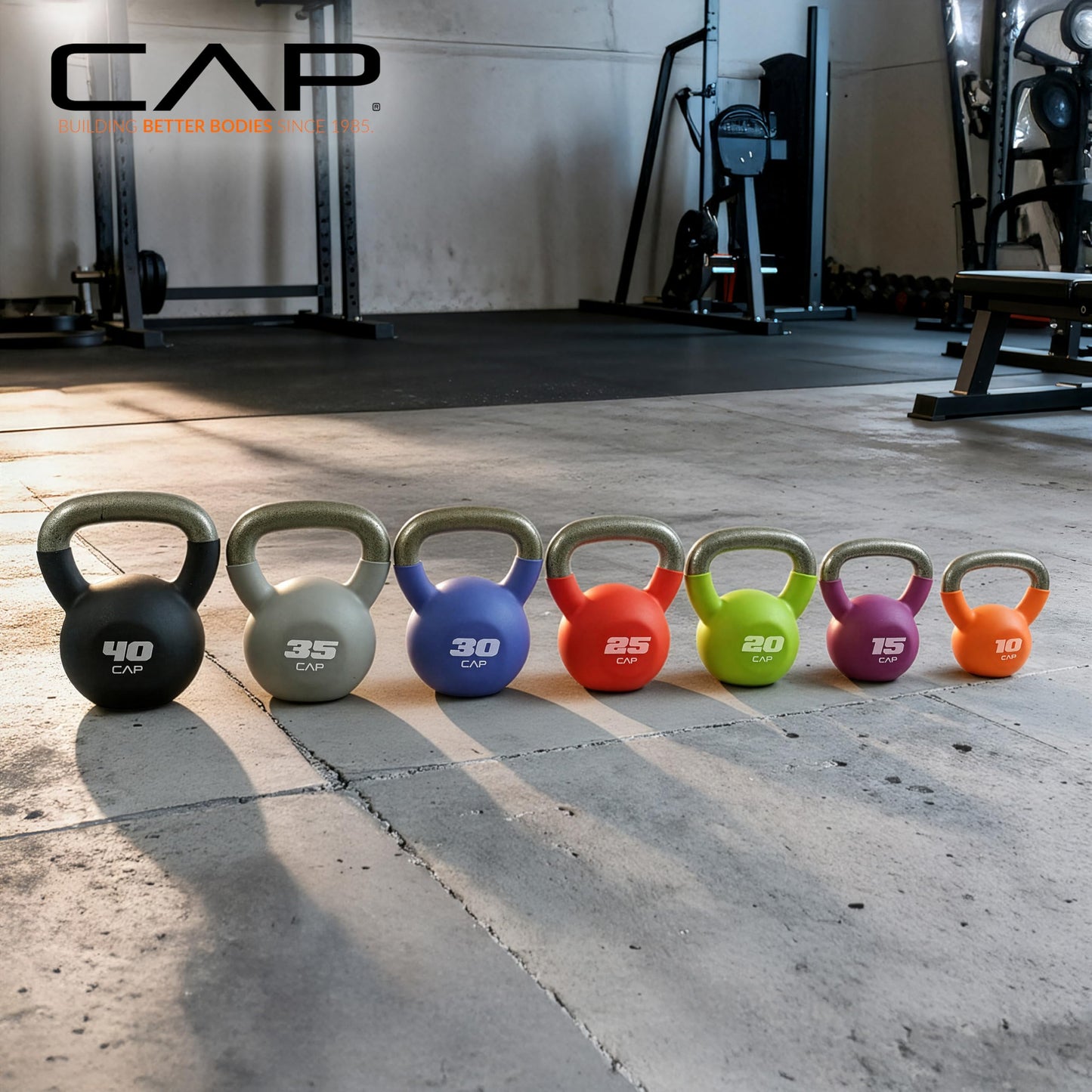 CAP Barbell 35 LB Neoprene Coated Cast Iron Kettlebell - Gray