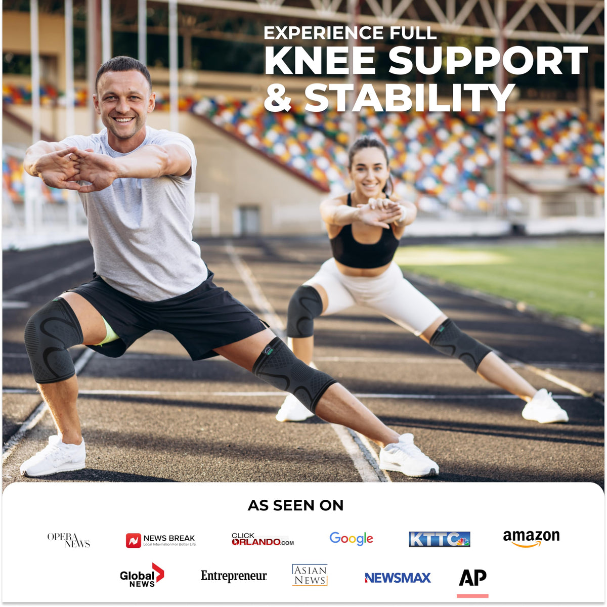 Modvel Compression Knee Brace for Women & Men - 2 Pack Knee Brace for Women Running Knee Pain, Knee