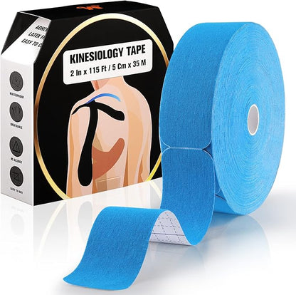 Pro Kinesiology Tape Precut Bulk, 115Ft Athletic Tape for Muscle Joint Support, 140 Strips for Knee