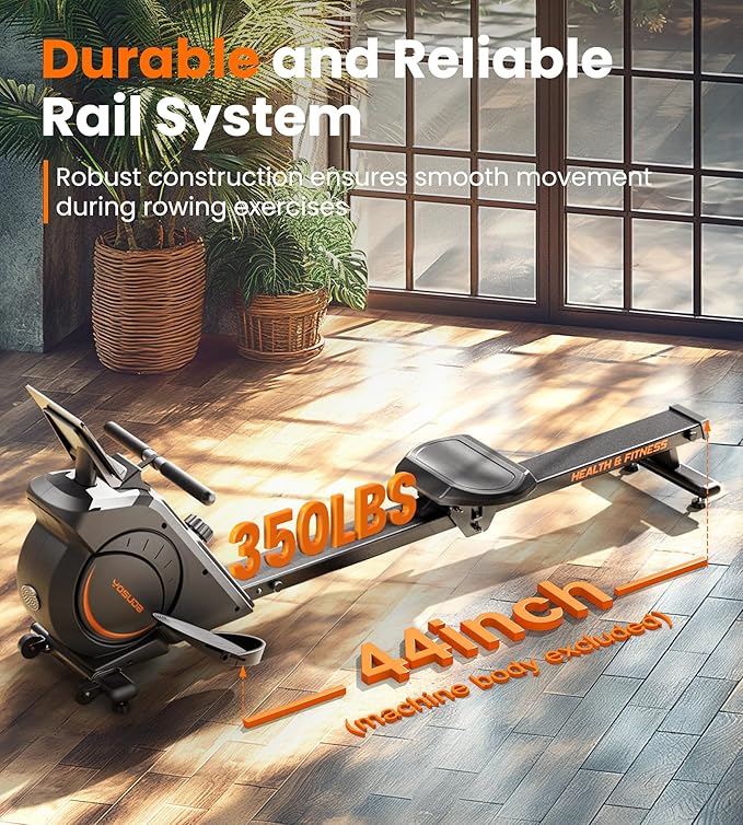 YOSUDA Magnetic/Water Rowing Machine for Home - Rower Machine Use with Bluetooth, App Supported