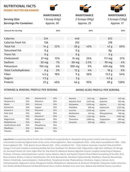 Metabolic Nutrition - Musclean - Milkshake, Whey High Protein Meal Replacement, Maintenance