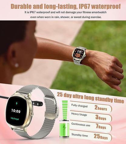 Women's 2pc Band Sports Watch/Smart Watch 1.72" Fitness Tracker with Heart Rate Monitor, 100+