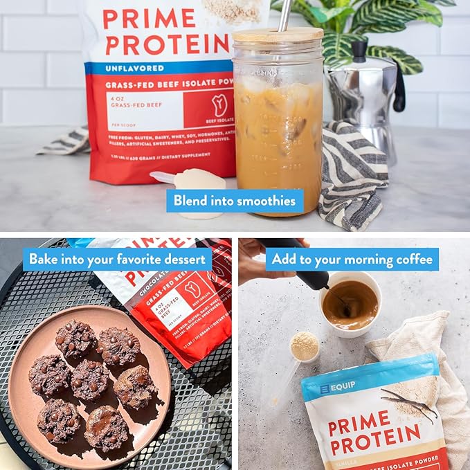 Equip Foods Prime Protein Powder | Clean, Grass Fed Beef Protein Powder | Carnivore Protein Isolate