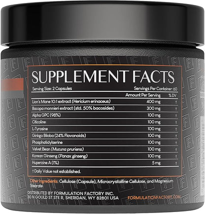 Boss Mode 10-in-1 Nootropic Cognitive Enhancement Supplement, Focus & Memory Booster, Featuring