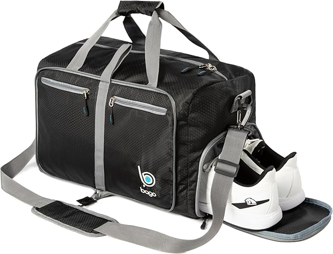 Bago Foldable Duffel Bags for Traveling Women & Men - 40L Sports Packable Duffle Bag for Travel