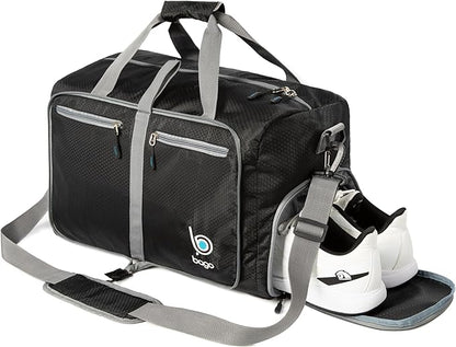 Bago Foldable Duffel Bags for Traveling Women & Men - 40L Sports Packable Duffle Bag for Travel