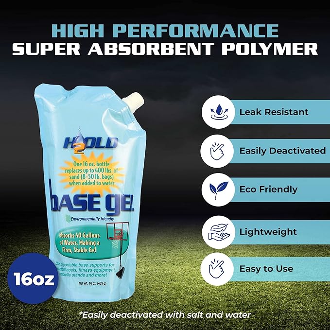 BaseGel Polymer for Basketball Goal and Outdoor Indoor Sign Hoops Bases, Perfect Replacement for