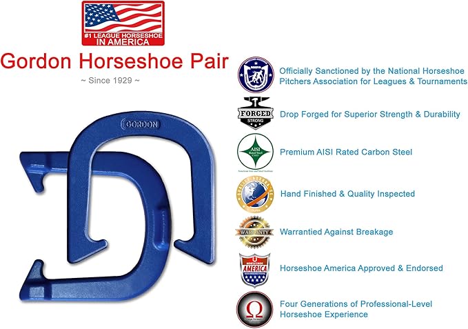 Gordon Professional Pitching Horseshoes - NHPA Sanctioned for Tournament Play - Drop Forged