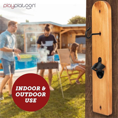 Play Platoon Hook and Ring Toss Bar Game for Adults - Wood Toss Ring Game for Adults - Perfect