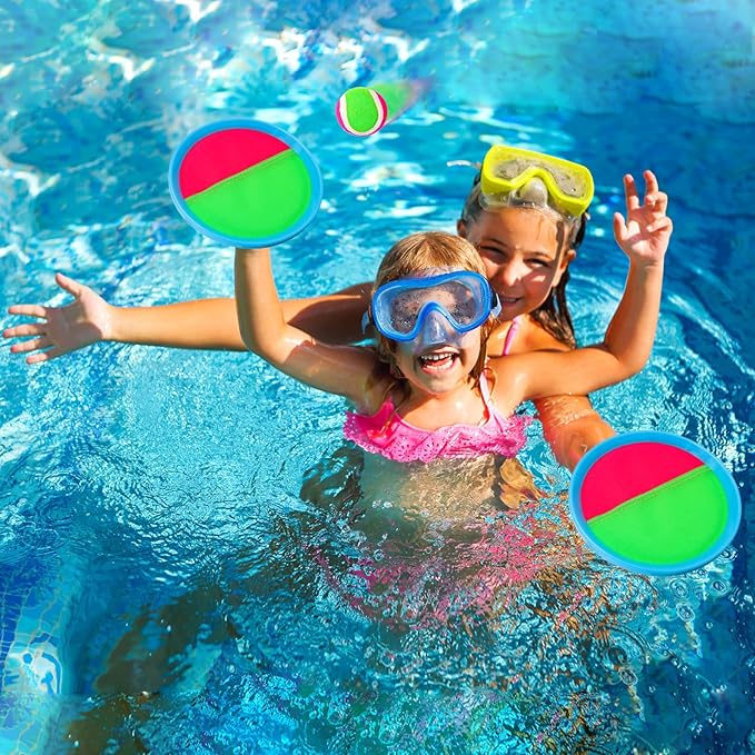 Ayeboovi Toss and Catch Paddle Ball Game Outdoor Beach Pool Sand Toys Outside Lawn Yard Games for 3