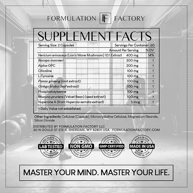 Boss Mode 10-in-1 Nootropic Cognitive Enhancement Supplement, Focus & Memory Booster, Featuring