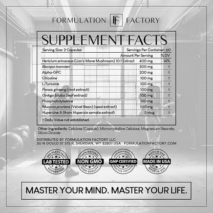 Boss Mode 10-in-1 Nootropic Cognitive Enhancement Supplement, Focus & Memory Booster, Featuring