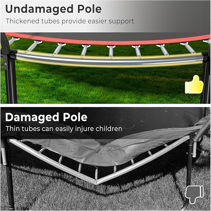 12 14 15 16FT Trampoline Outdoor with Basketball Hoop, Trampoline with Lights for Kids and Adults