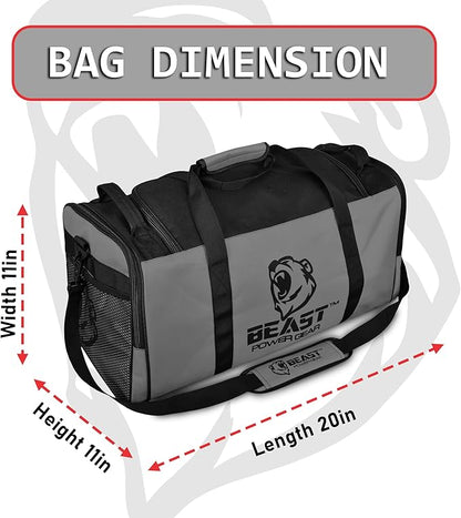 Duffel Gym Bag For Women with Shoe Compartment, Sports Bag with Zippered Pockets, Adjustable Straps