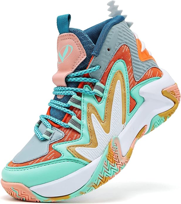 VITUOFLY Kids Basketball Shoes Boys Air Cushion Sneakers Girls Mid Top School Hoops Shoes Non-Slip