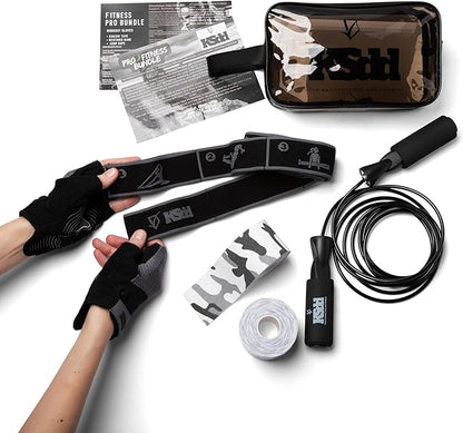 Home Suspension Training Kit & Workout Gloves – Fabric Resistance Band, Kinesiology Tape