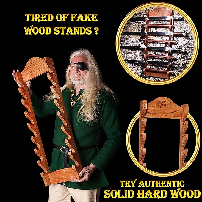 Mythrojan Medieval Sword Wall Mount Samurai Sword Display Stand Katana Sword Holder Gladiator Sword