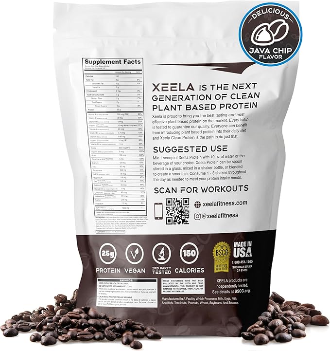 XEELA Plant Based Vegan Protein Powder - Independently Tested - 25g High Protein, Pea Protein for