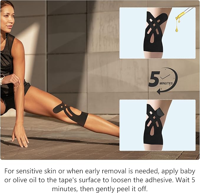 Precut Kinesiology Tape for Knees ??14 PCS Knee Tape for Pain Relief & Support, Elastic Waterproof