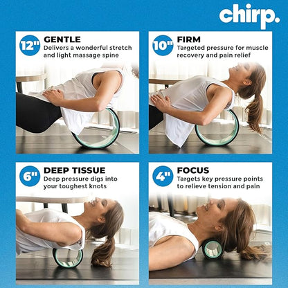 Chirp Wheel Foam Roller ??Targeted Back & Neck Relief, Lumbar Spine Stretcher, Spinal Decompression