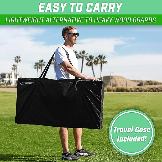 GoSports Portable Cornhole Sets, 8 Styles – Choose 4 x 2 ft or 3 x 2 ft - Boards Include 8 Bean