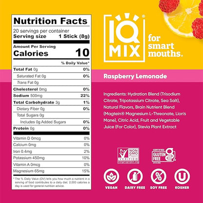 IQMIX Hydration Electrolyte Powder – 4-in-1 Formula for Hydration, Mental Clarity, Mood and