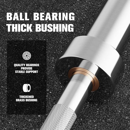 RITFIT Olympic Barbell 4ft/4.8ft/6ft - 2 Inch Weight Bar for Strength Training, Weightlifting