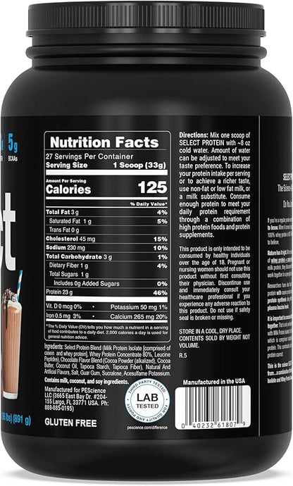 PEScience Select Protein Powder, Whey and Casein Blend, Clean Protein Powder for Women and Men, Low