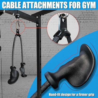 Ergonomic Tricep Rope Pulldown Attachments, Upgraded 27 32 40 & 47 Inch Extra Long Triceps Rope