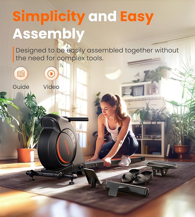 YOSUDA Magnetic/Water Rowing Machine for Home - Rower Machine Use with Bluetooth, App Supported