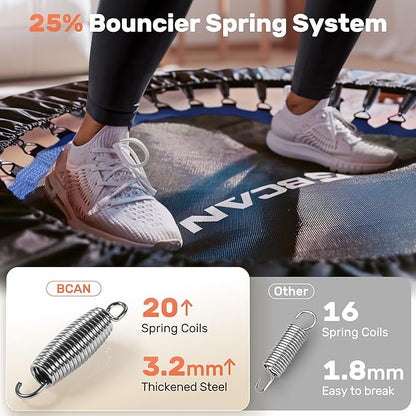 BCAN 40/48" Foldable Mini Trampoline Max Load 330lbs/440lbs, Fitness Rebounder with Adjustable Foam