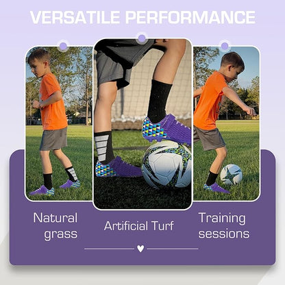 Soccer Cleats for Kids & Youth | Lightweight Football Shoes for Firm Ground | Durable Girls & Boys