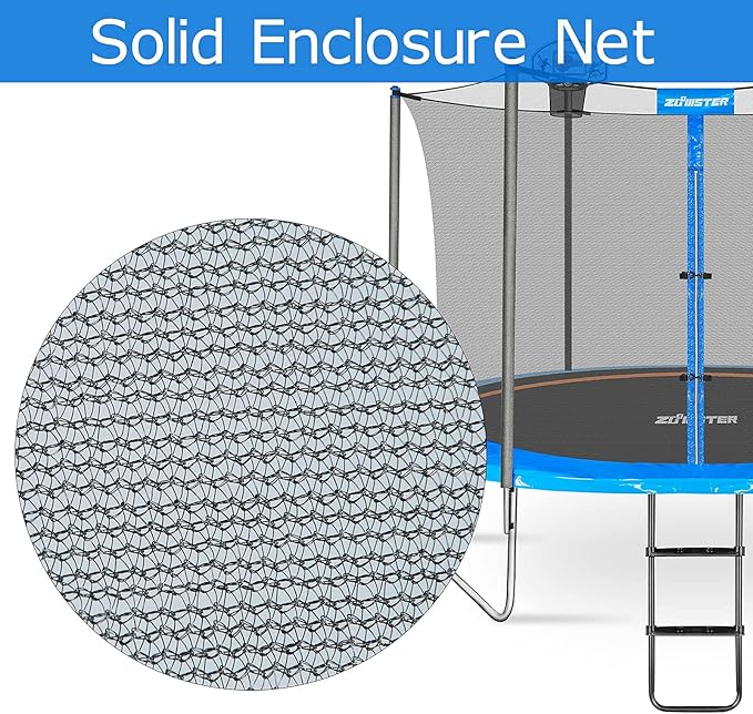Trampoline Replacement Safety Enclosure Net for 6 Straight Poles Round Frame Trampolines