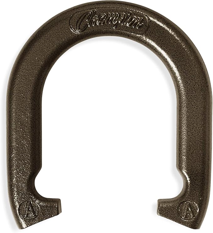 Champion Sports Horseshoe Set: Traditional Outdoor Lawn Game includes Four Professional Solid Steel