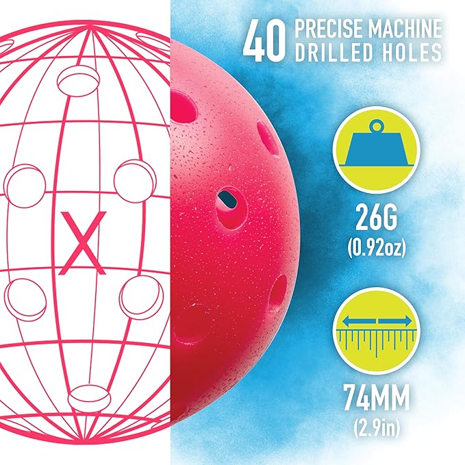 Franklin Sports X-40 Outdoor Pickleballs - Official Ball of USA Pickleball, APP Tour + US Open
