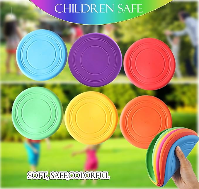 Kids Flying Disc Toy Outdoor Playing Lawn Game Disk Flyer for Kindergarten Teaching Soft Silicone