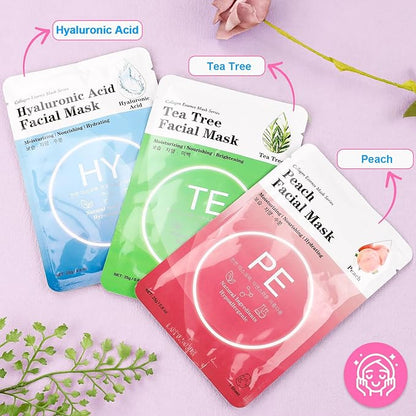 VESPRO 100 Pack Collagen Essence Sheet Facial Masks, Bulk Face Masks Skincare, Hydrating Face Masks