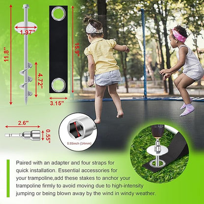 Eurmax USA Ground Anchors Screw in Trampoline Anchors High Wind Tent Stakes Heavy Duty Ground