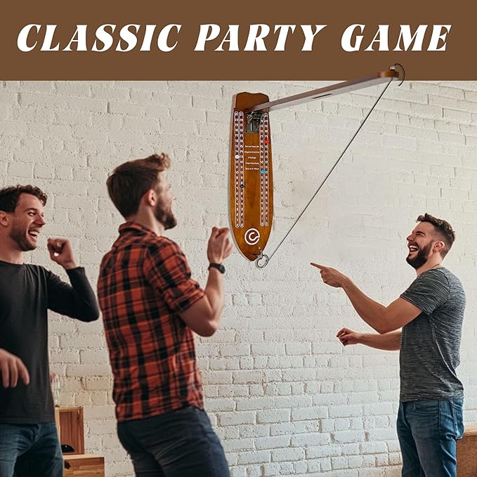 Ring Toss Game – Hook and Ring Game with Foldable Arm for Indoor and Outdoor Fun, Perfect for Game