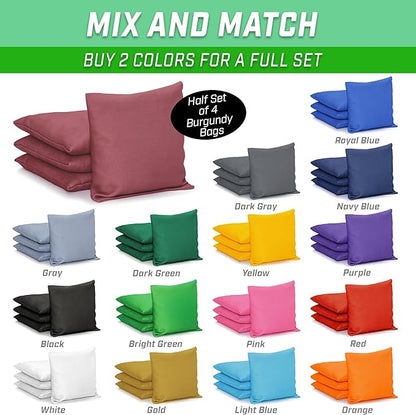 GoSports Classic Cornhole Bean Bags Set of 4-16 Colors Available - Regulation All Weather, Mix and