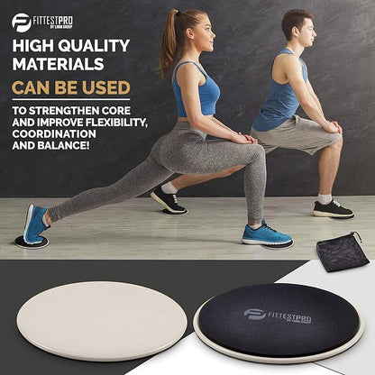 Core Sliders for Working Out - Exercise Sliders Fitness, Stability, Ab, Legs & Full Body (Set of 2)