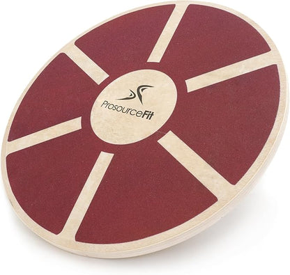 ProsourceFit Wooden Balance Board Non-Slip Wobble Core Trainer 15.75in (39.5cm) Diameter with 360