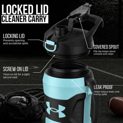 Under Armour Insulated Water Bottle with Handle & Fence Hook, Half Gallon Sports Water Jug